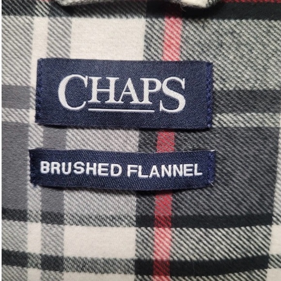 Chaps Men's Casual Plaid Shirt - Black, Red, White - Picture 4 of 8